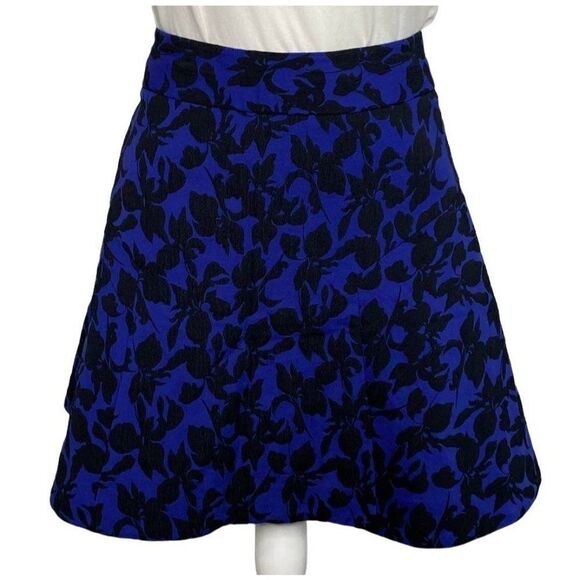 Express‎ Blue Black A Line Mini Skirt Sz 4 - Picture 1 of 9